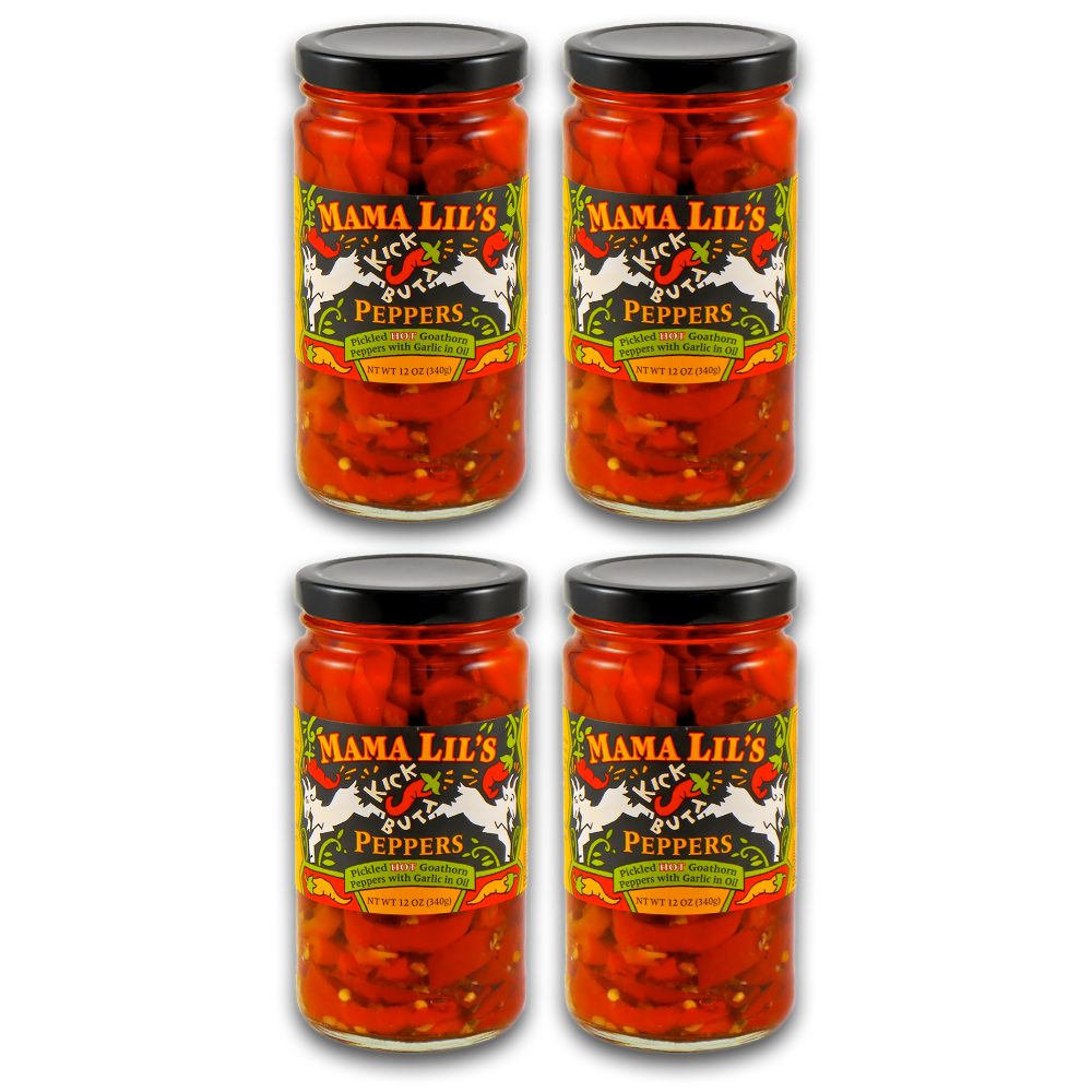 Mama Lil's Kick Butt Peppers in Oil (Spicy) - 12oz.