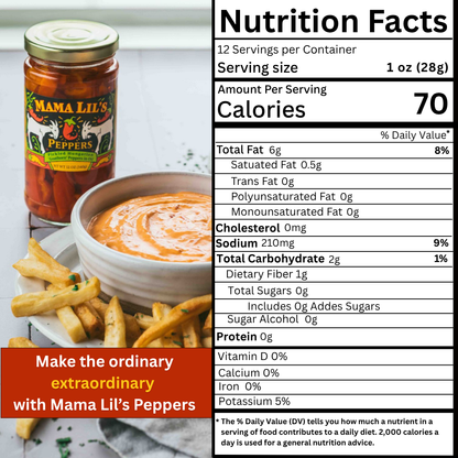 Mama Lil's Mildly Spicy Peppers in Oil (Original) - 12oz.